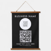 Zakelijke Logo Tekst Sjabloon Promotionele QR Code Hangend Wandkleed (Voorkant)