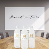 Zakelijke logo-tekst waterfles etiket