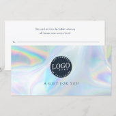 Zakelijke Logo Trendy Iridescent Cadeaubon (Voorkant / Achterkant)