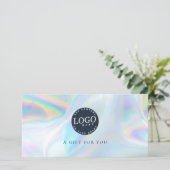 Zakelijke Logo Trendy Iridescent Cadeaubon (Staand voorkant)