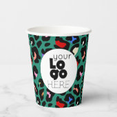 Zakelijke Logo Tropische Oerwoud Lopard Papierkopj Papieren Bekers (Achterkant)