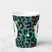 Zakelijke Logo Tropische Oerwoud Lopard Papierkopj Papieren Bekers (Rechts)