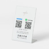 Zakelijke Logo | Twee QR-code betaling | Scannen n Reclamebord Met Voetstuk (Voorkant)