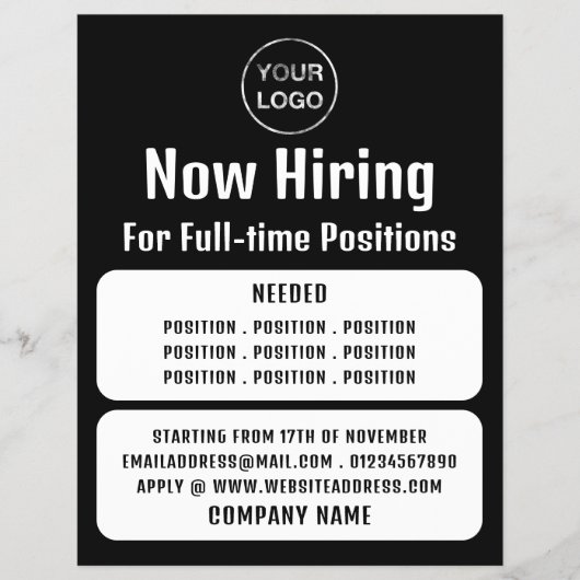 Zakelijke Logo, vacaturewerving Adverteren Flyer (Voorkant)