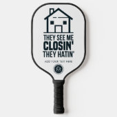 Zakelijke Logo van Real Estate Agent Personalisere Pickleball Paddle (Voorkant)