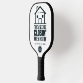 Zakelijke Logo van Real Estate Agent Personalisere Pickleball Paddle (Links)
