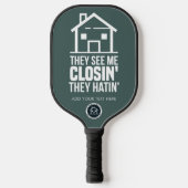 Zakelijke Logo van Real Estate Agent Pickleball Paddle (Voorkant)