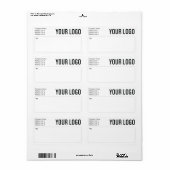 Zakelijke Logo Verzendlabels Retouradres Etiket (Full Sheet)