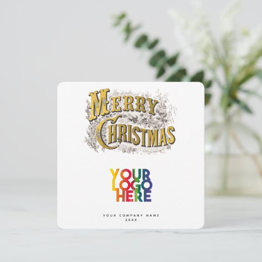 zakelijke Logo voor kerst met feestdagen Feestdagenkaart (Staand voorkant)