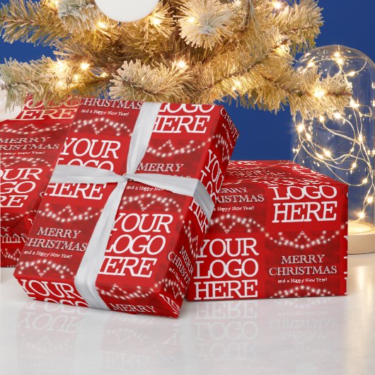 zakelijke Logo vrolijk kerstfeest en gelukkig nieu Cadeaupapier (Feestdagen)