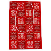 zakelijke Logo vrolijk kerstfeest en gelukkig nieu Medium Cadeauzakje (Voorkant)