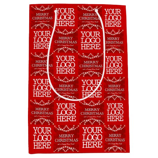 zakelijke Logo vrolijk kerstfeest en gelukkig nieu Medium Cadeauzakje (Voorkant)