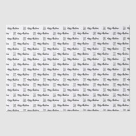 Zakelijke Logo Vrolijk Kerstscript Zwart & Wit Tissuepapier