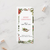 Zakelijke Logo Vrolijke Kerstbessen Groeten Kaart (Voorkant / Achterkant in situ)