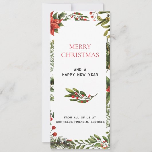 Zakelijke Logo Vrolijke Kerstbessen Groeten Kaart (Voorkant)