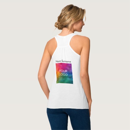 Zakelijke Logo Vrouwen Racerback Slim Geschikt Tanktop (Volledige Achterkant)