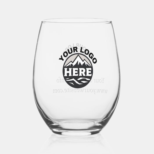 Zakelijke Logo website Eenvoudige promotie Wijnglas Zonder Voet (Voorkant)
