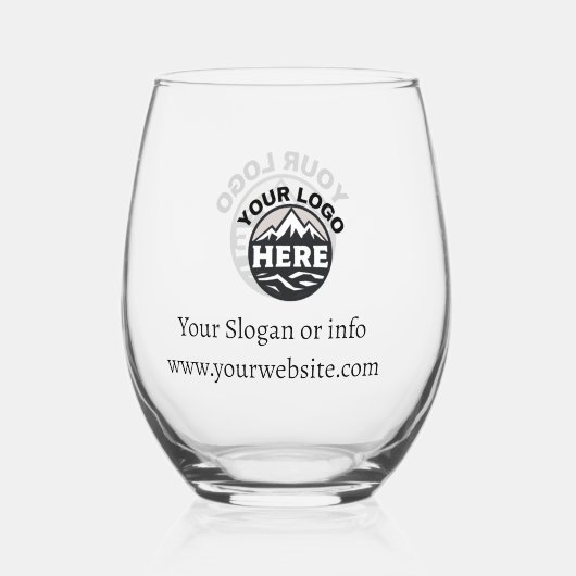 Zakelijke Logo website Eenvoudige promotie Wijnglas Zonder Voet (Achterkant)