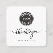 Zakelijke Logo Website Klant Bedankt Invoegen Vierkante Visitekaartje (Voorkant)