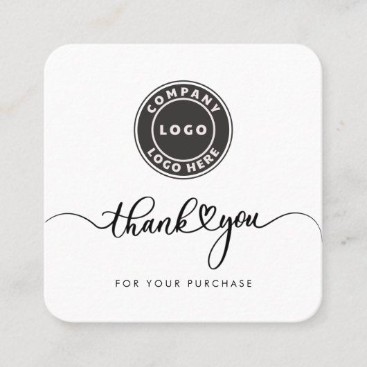 Zakelijke Logo Website Klant Bedankt Invoegen Vierkante Visitekaartje (Voorkant)