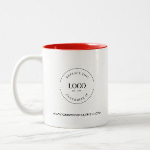 Zakelijke logo website Zwart wit aangepaste Promo Tweekleurige Koffiemok