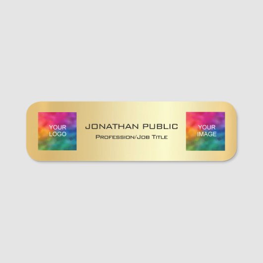 Zakelijke Logo-werknemer foto hier gepersonaliseer Naamplaatje (Voorkant)