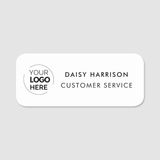 Zakelijke Logo | White Custom Medewerker Personeel Naamplaatje (Voorkant)