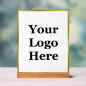 Zakelijke Logo White en Faux Gold Border Acryl Bord (Neutraal)