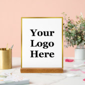 Zakelijke Logo White en Faux Gold Border Acryl Bord (Huwelijk)