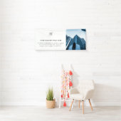 Zakelijke Logo | White minimalist Modern Photo 6" Spandoek (Insitu)