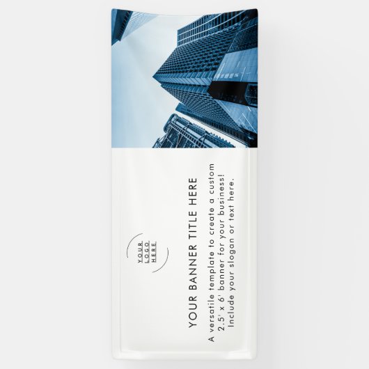 Zakelijke Logo | White minimalist Modern Photo 6" Spandoek (Verticaal)