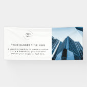 Zakelijke Logo | White minimalist Modern Photo 6" Spandoek (Horizontaal)