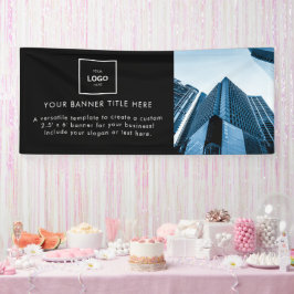 Zakelijke Logo | White minimalist Modern Photo 6" Spandoek