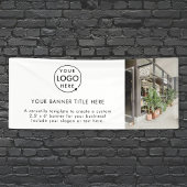 Zakelijke Logo | White minimalist Modern Photo 6" Spandoek