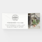 Zakelijke Logo | White minimalist Modern Photo 6" Spandoek (Horizontaal)