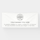 Zakelijke Logo | White minimalist Modern Simple 6" Spandoek (Horizontaal)