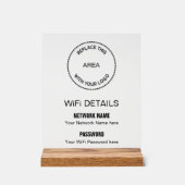 Zakelijke Logo WiFi Details Bedrijfsteken Acryl Bord (Voorkant)