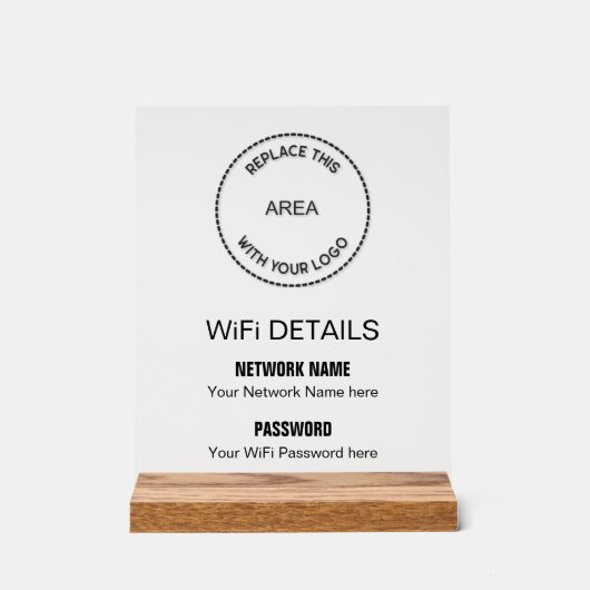 Zakelijke Logo WiFi Details Bedrijfsteken Acryl Bord (Voorkant)