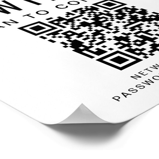 Zakelijke Logo WiFi-netwerk QR-code Poster (Hoek)