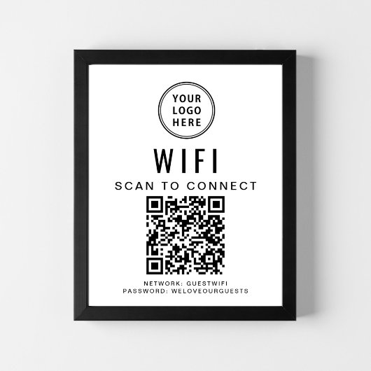 Zakelijke Logo WiFi-netwerk QR-code Poster