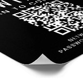 Zakelijke Logo WiFi-netwerk QR-code zwart Poster (Hoek)