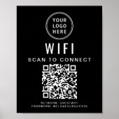 Zakelijke Logo WiFi-netwerk QR-code zwart Poster (Voorkant)