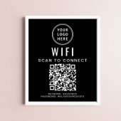 Zakelijke Logo WiFi-netwerk QR-code zwart Poster