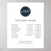 Zakelijke Logo Winkel Openingstijden minimalistisc Poster (Voorkant)
