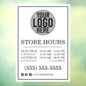 Zakelijke Logo Winkeluren Social Media Ramen Clini Raamsticker (Vel 3)