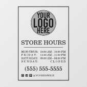 Zakelijke Logo Winkeluren Sociale media Venster Cl Raamsticker (Vel)