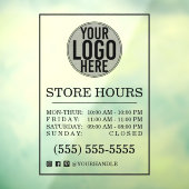 Zakelijke Logo Winkeluren Sociale media Venster Cl Raamsticker (Vel 3)