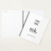 Zakelijke Logo Wit Zwart Modern Monogram Initialen Planner (Display)
