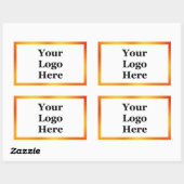 Zakelijke Logo Witte en Oranje Gradient Border Rechthoekige Sticker (Vel)