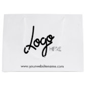 Zakelijke Logo Witte Grote Gift Bag Groot Cadeauzakje (Voorkant)